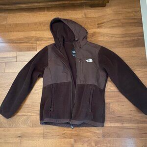 The North Face Brown Fleece Hooded Jacket Medium